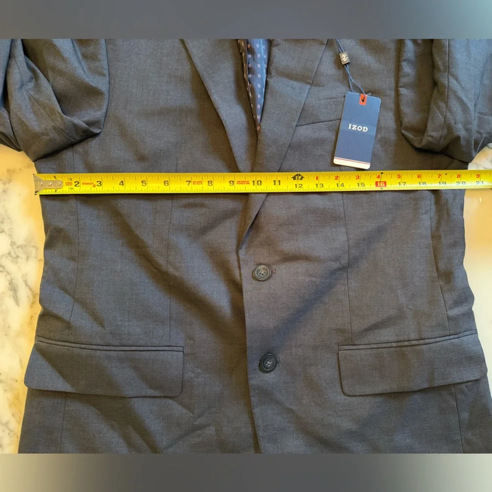 NWT IZOD Charcoal Grey Suit Blazer Jacket Sz 40 R - Picture 6 of 10